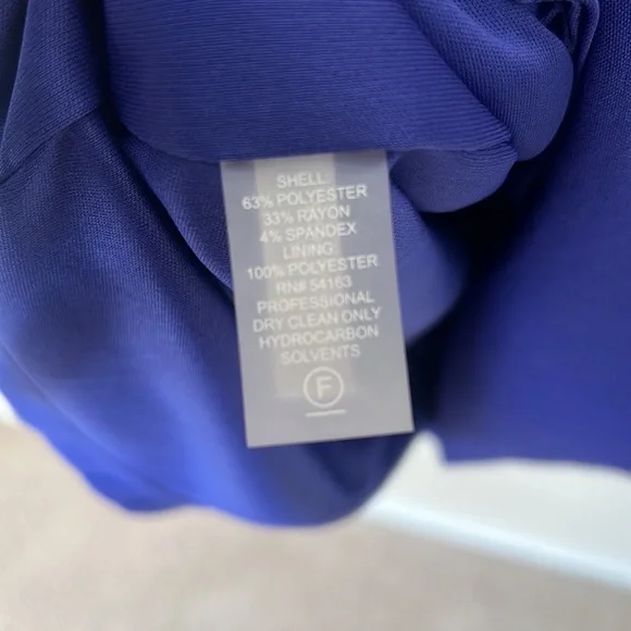 Calvin Klein Womens shift sheath dress zip up back knee length ruched blue nwot - Picture 10 of 10